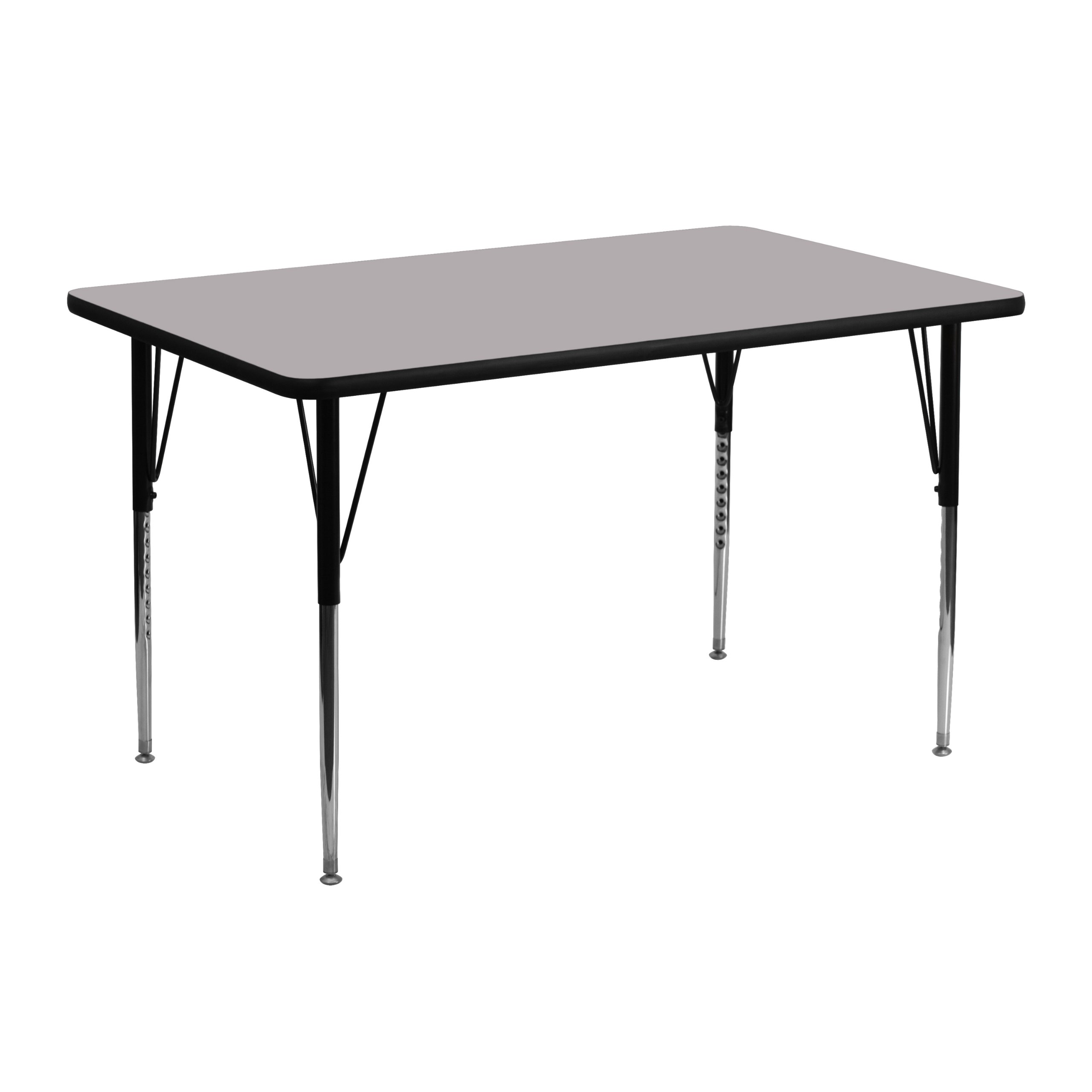 Flash Furniture 24 長方形アクティビティテーブル、グレーの熱融着ラミネートトップ/標準高さ調...