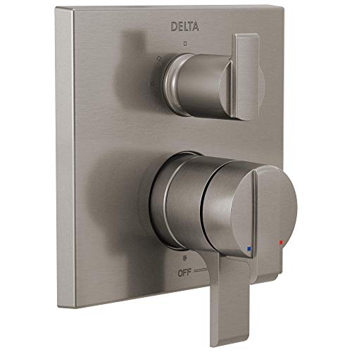  Delta Faucet Ara 17 シリーズ デュアル機能シャワー ハンドル バルブ トリム キット、3 設定統合ダイバーター付き、ステンレス T27867-SS (バルブは含まれ...
