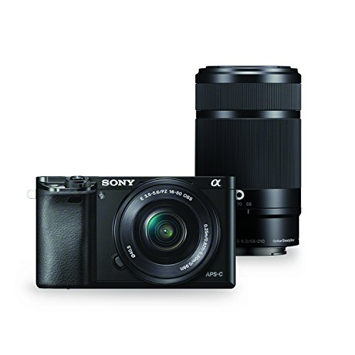 Sony Alpha a6000ミラーレスデジタルカメラ、16-50mmおよび55-210mmパワーズームレンズ付き