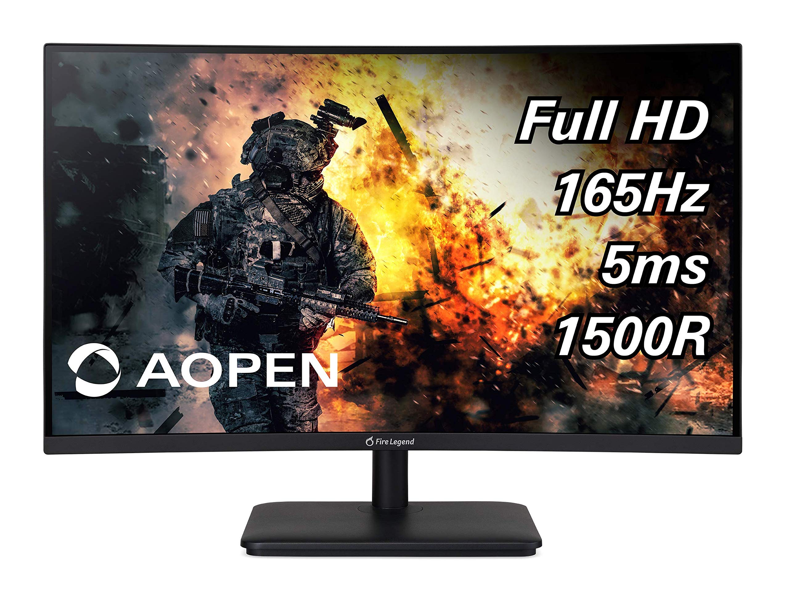 AOPEN 曲面ゼロフレーム フル HD (1920 x 1080) ゲーミング モニター | AMD FreeSync テクノロジー |最大75Hz