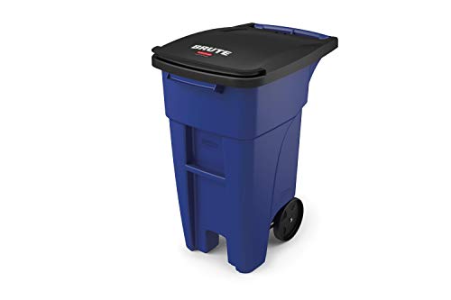 Rubbermaid Commercial Products Fg9W2773Blue Brute Rollout 高耐久車輪付きリサイクル缶/ビン