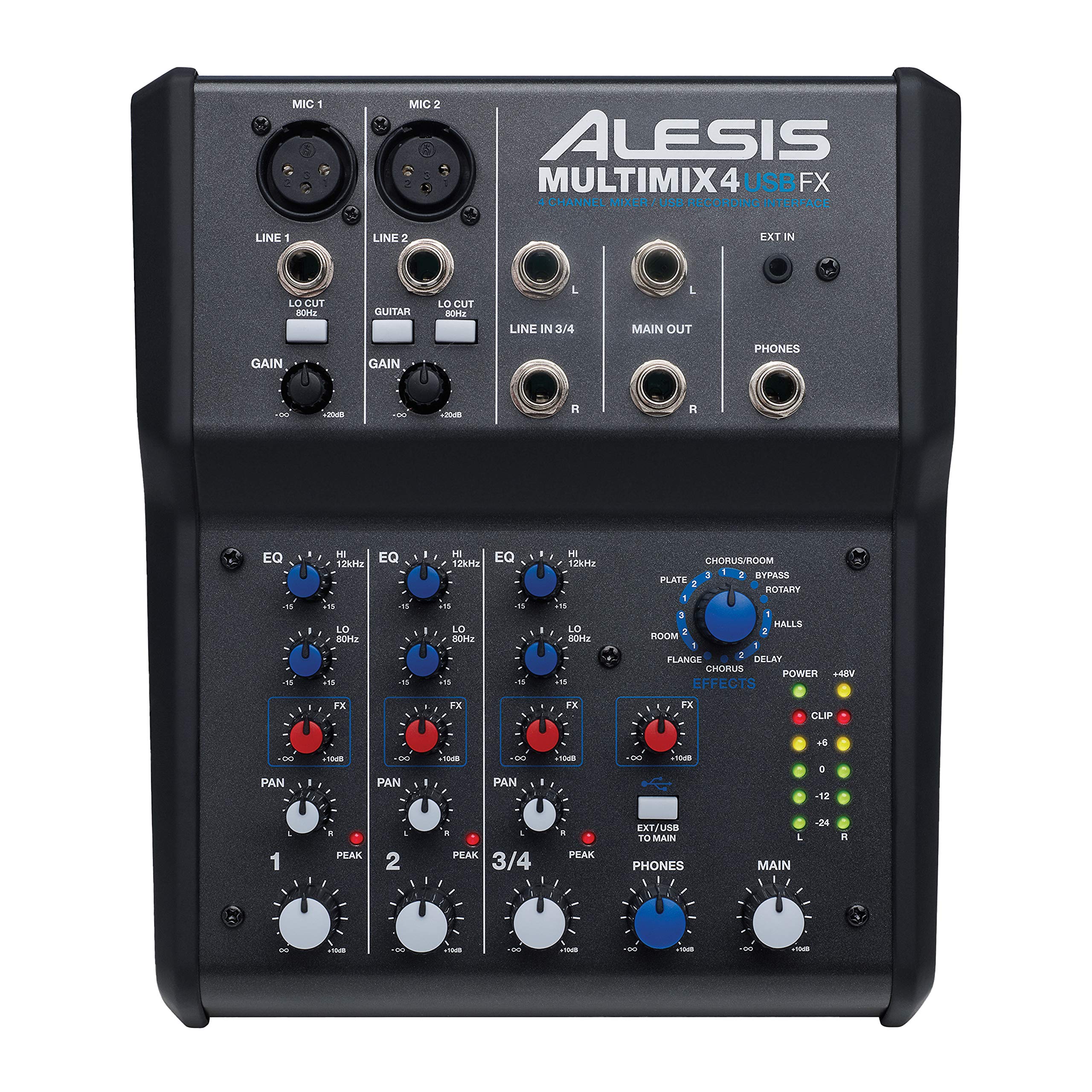 Alesis マルチミックス USB FX |エフェクトとUSBオーディオインターフェイスを備えたチャンネルミキサー