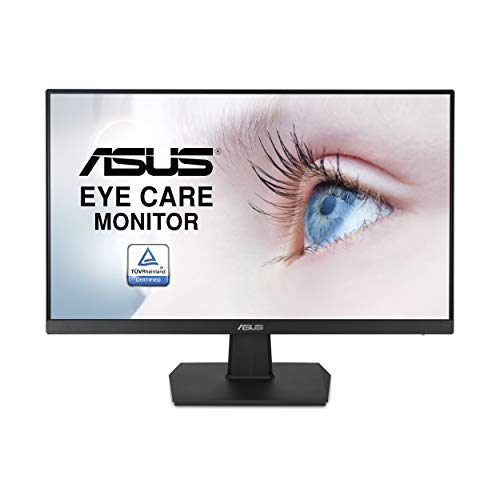 Asus VA24EHE 23.8 モニター、1080P、フル HD、IPS、75Hz、HDMI D-Sub DVI-D、Adaptive-Sync / FreeSync、VESA 壁掛け可能、Eye Care、フリッカーフリー、低ブルーライト
