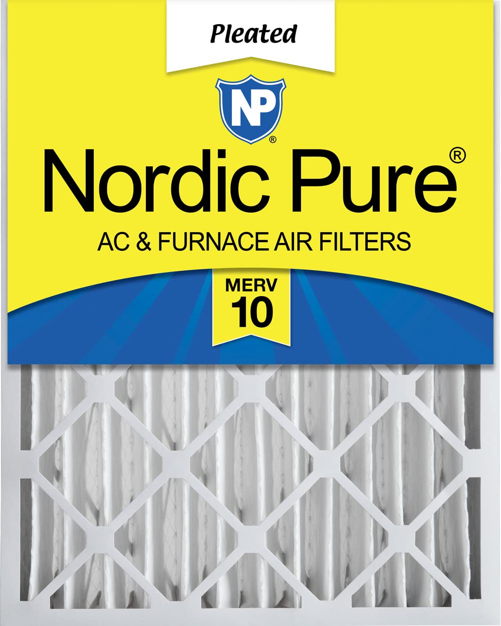 Nordic Pure 20x25x4 (実際の深さ 3-5/8) MERV 10 プリーツ AC 炉...