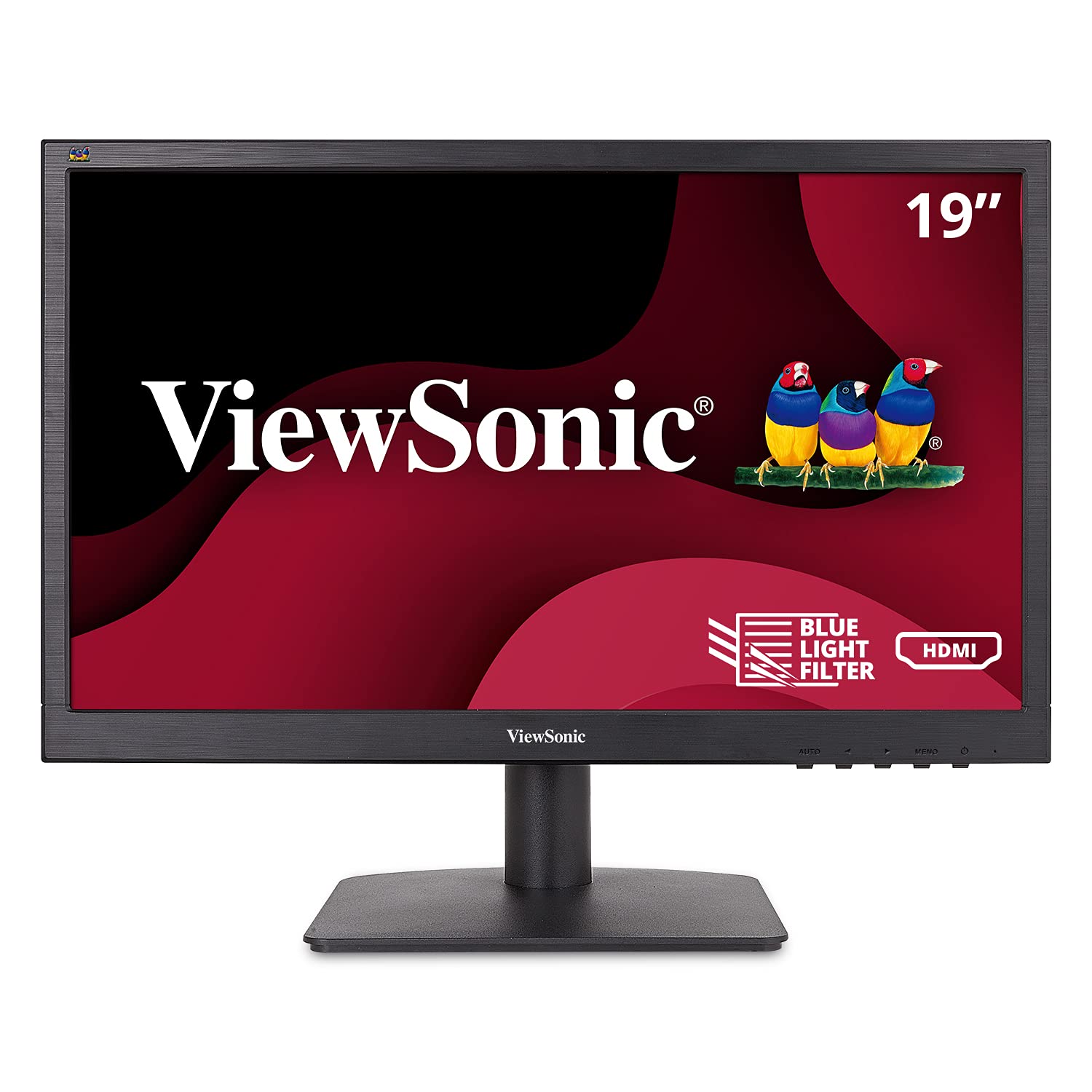  Viewsonic VA1903H 19 インチ WXGA 1366x768p 16:9 ワイドスクリーン モニター、強化された表示快適さ、カスタム ViewModes、家庭およびオフィス向け HDMI を備え...