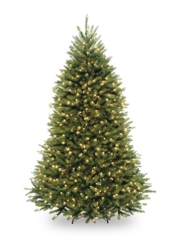 National Tree Company 点灯済みの人工クリスマスツリー |あらかじめ張られた白色ライトとスタンドが付属 |ダンヒル ファー - 6.5フィート