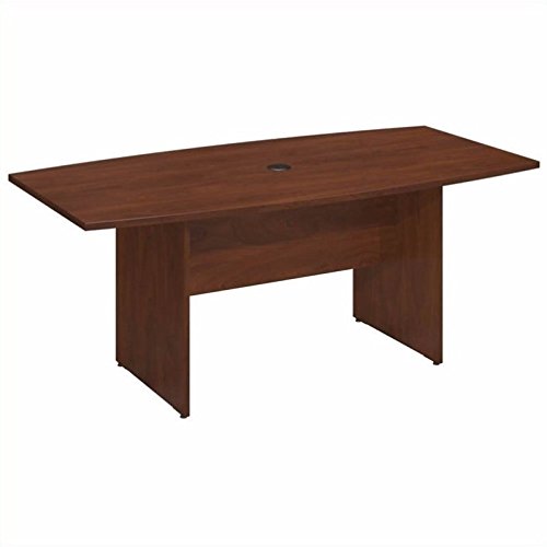 Bush Business Furniture 72W x 36D ボート型会議用テーブル、木製ベース、ハンセンチェリー