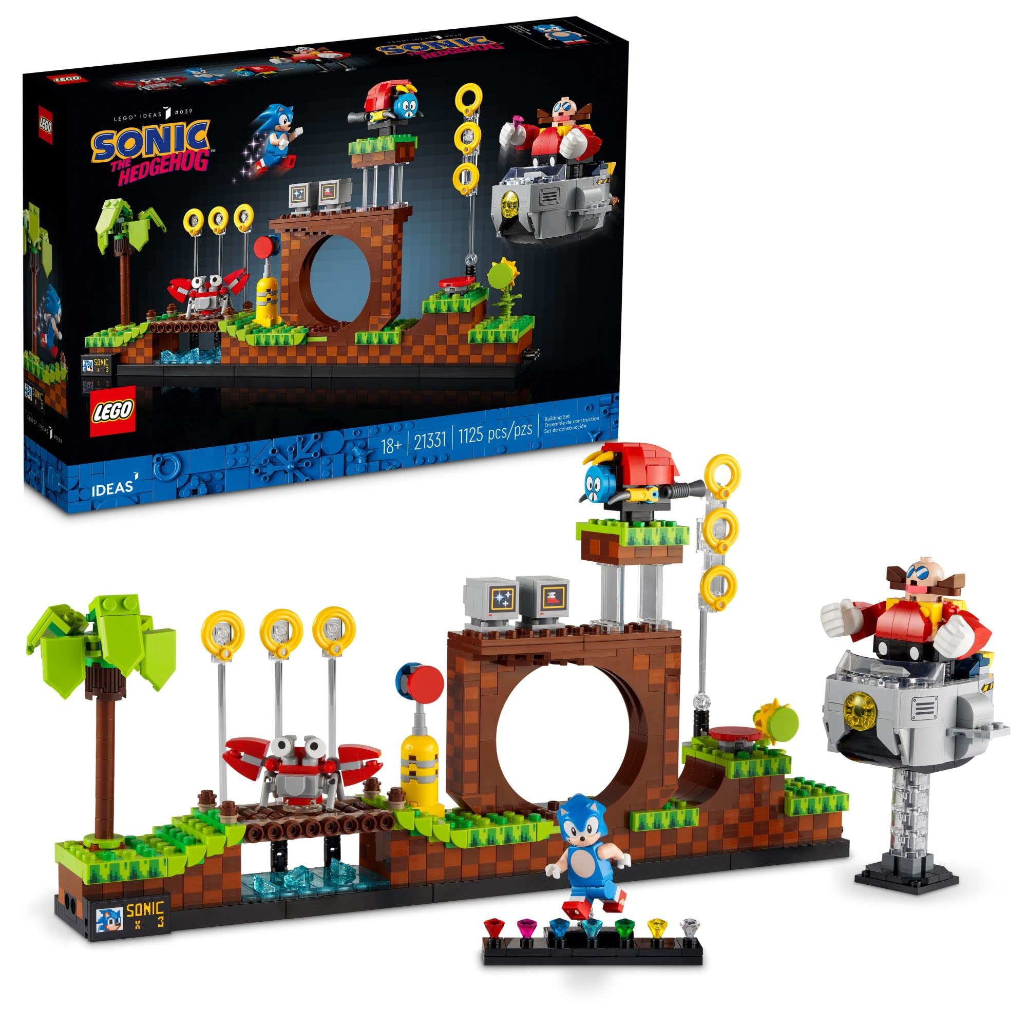 LEGO Ideas ソニック・ザ・ヘッジホッグ グリーンヒルゾーン 21331 コレクターセット、ドクター・...