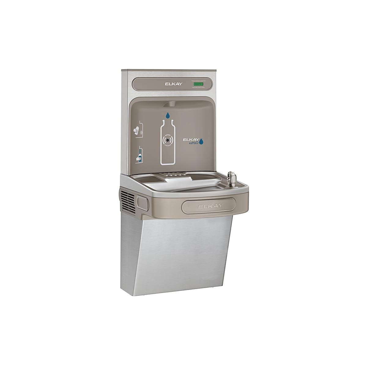 Elkay ezH2O Bottle Filling Station with Single ADA Cooler, Non-Filtered Non-Refrigerated Stainless