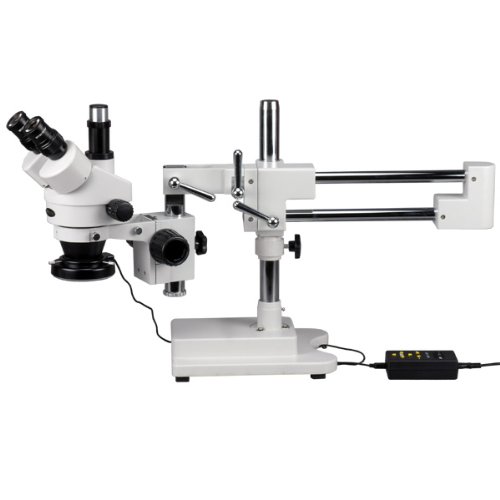  United Scope LLC. AmScope SM-4TZ-144A プロフェッショナル三眼ステレオズーム顕微鏡、WH10x 接眼レンズ、3.5X-90X 倍率、0.7X-4.5X ズーム対物レンズ、4 ゾーン LED...