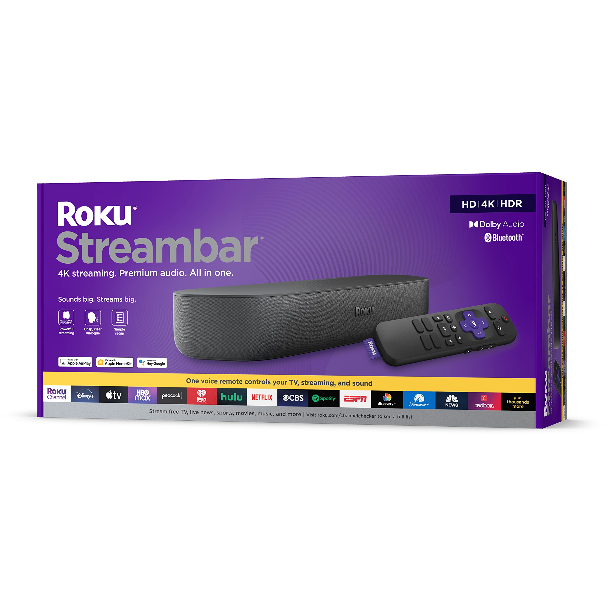 Roku ストリームバー | 4K/HD/HDR ストリーミング メディア プレーヤー & プレミアム オーデ...