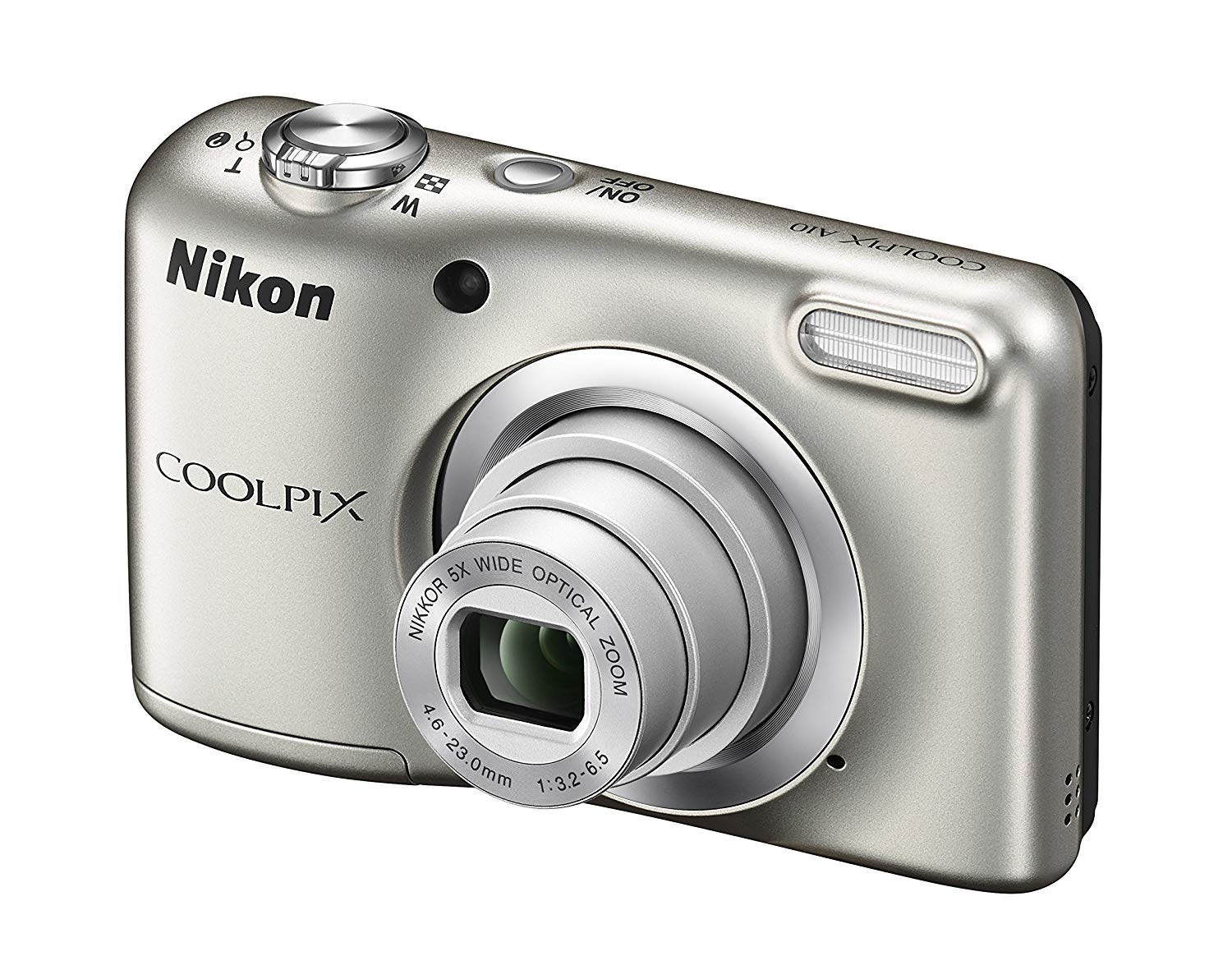 Nikon COOLPIX A10 16.1MP5xズームNIKKORガラスレンズデジタルカメラ-シルバー再生品